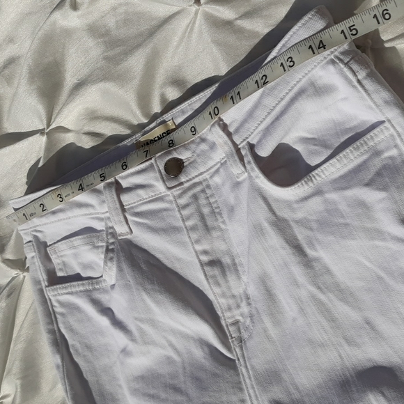 L'AGENCE Sz 28 High Line High Rise Skinny Blanc Destruct Distressed Hem Jeans - Picture 10 of 17